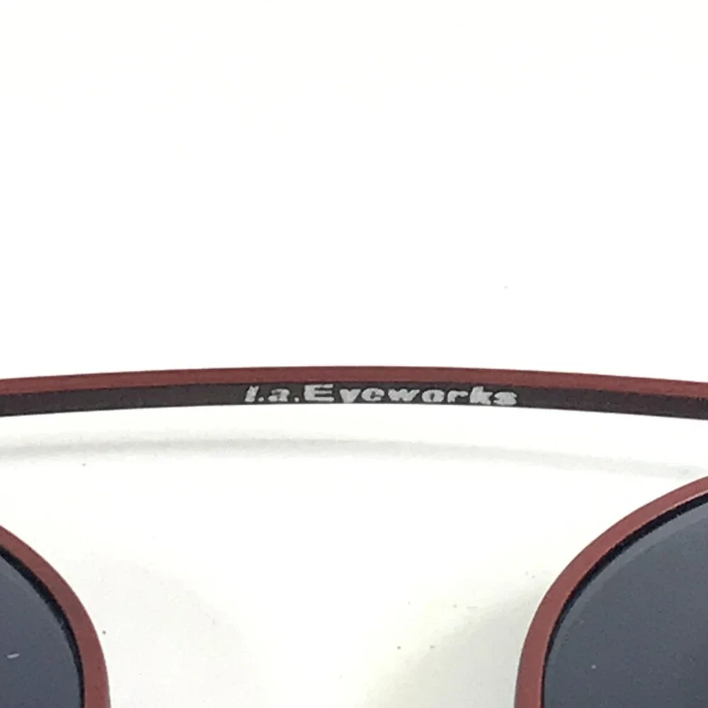 Vintage l.a. Eyeworks Clip On Sunglasses for OTTO Matte Red with Blue Lenses